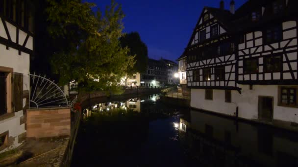 Strasbourg Frankrike Augusti 2019 Den Historiska Stadsdelen Petite France Den — Stockvideo