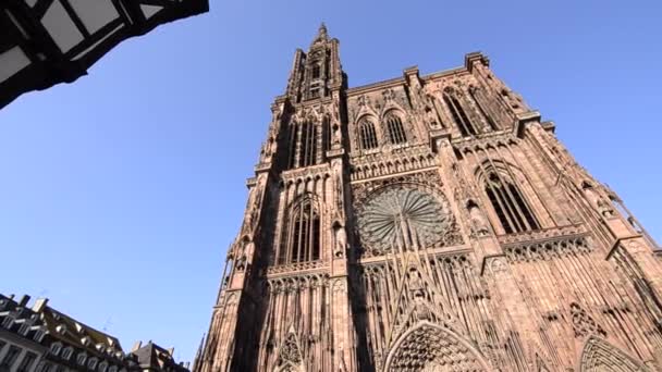 Strasbourg France Août 2019 Magnifique Cathédrale Notre Dame Avec Ses — Video