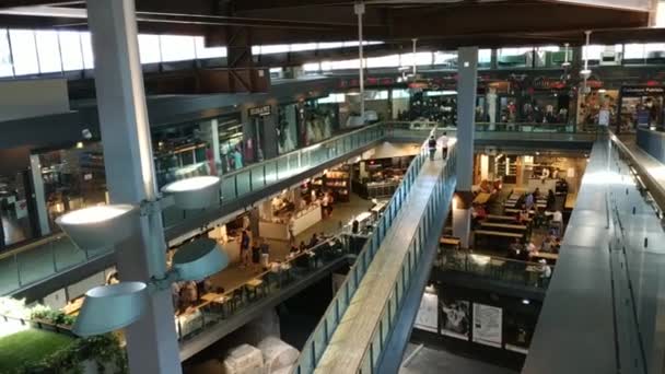 Vnitřní Pohled Nový Centrální Trh Turíně Futuristická Struktura Skla Kovu — Stock video