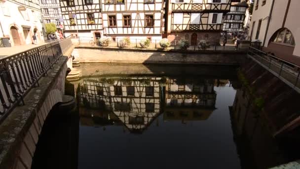 Страсбург Франция Август 2019 Года Исторический Район Французской Столицы Является — стоковое видео