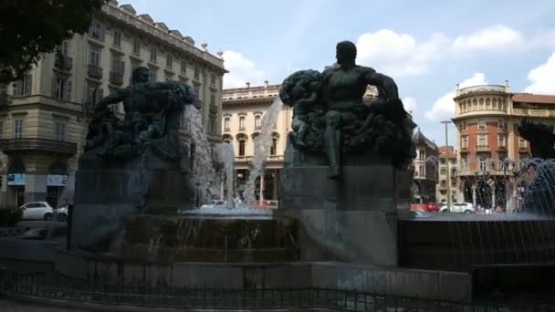 Turin Piémont Italie Juillet 2019 Filmé Avec Mouvement Panoramique Sur — Video