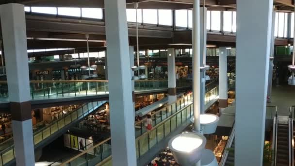 Vnitřní Pohled Nový Centrální Trh Turíně Futuristická Struktura Skla Kovu — Stock video
