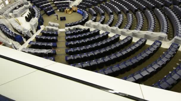 Strasbourg France Août 2019 Vue Hémicycle Parlementaire Pendant Pause Estivale — Video