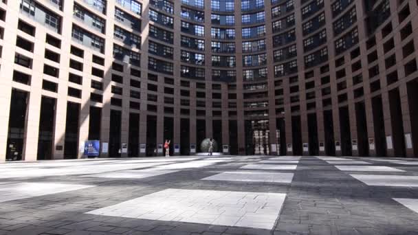 Estrasburgo Francia Agosto 2019 Vista Del Patio Interior Sede Del — Vídeos de Stock