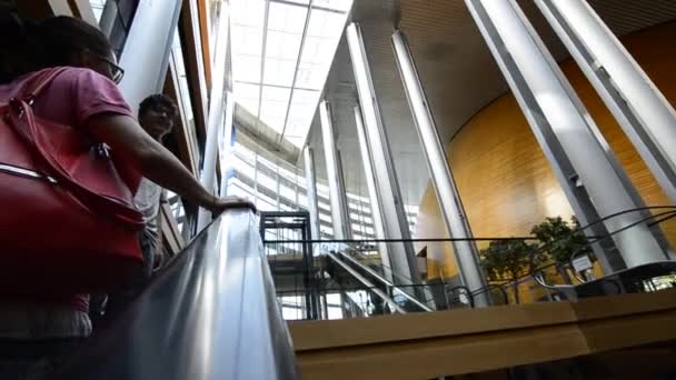 Strasbourg France August 2019 Modern Seat European Parliament Escalators Allow — Stock Video