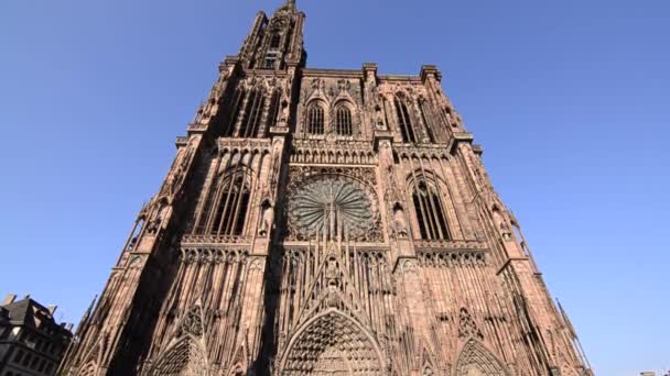 Страсбург Франция Август 2019 Года Величественный Кафтан Богоматери Высотой 142 — стоковое видео
