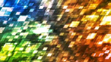 Pırıltı eğik yüksek teknoloji kareler, çok renkli, Abstract, Loopable, 4 k yayın