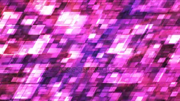 Трансляція мерехтіння похилих Hi-Tech квадратів, пурпуровий, анотація, Непряма, 4K — стокове відео