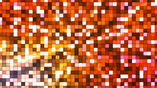 Funkelnde Hi-Tech-Quadrate, orange, abstrakt, loopable, 4k — Stockvideo