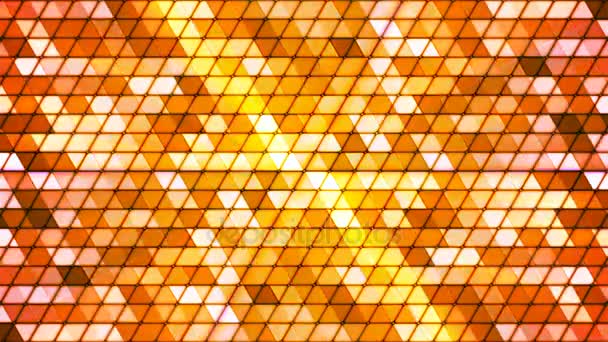 Funkelnde kubische Hi-Tech-Dreiecke, orange, abstrakt, lösbar, 4k — Stockvideo