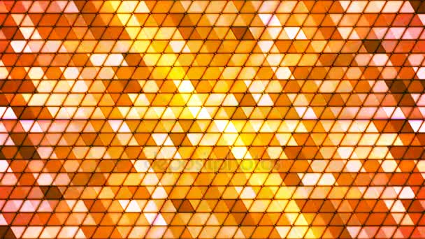 Triangles de haute technologie cubiques étincelants diffusés, orange, abstrait, boucle, 4K 