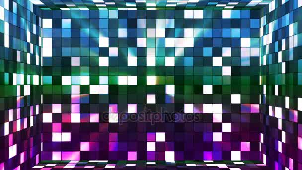 Broadcast Twinkling Hi-Tech Squares Room, Multi colore, astratto, Loopable, 4K — Video Stock