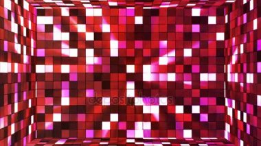 Pırıltı yüksek teknoloji kareler Oda, Bordo, soyut, Loopable, 4 k yayın
