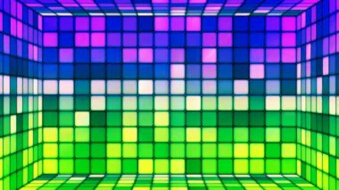 Yüksek teknoloji küpleri Oda, çok renkli, Abstract, Loopable, 4 k pırıltı yayın