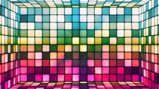 Кубический зал для трансляции TwinTwin Hi-Tech, Multi Color, Abstrab, Loopable, 4K — стоковое видео
