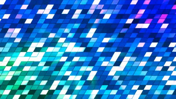 Broadcast Twinkling Slant Hi-Tech Squares, Turquoise, Abstract, Loopable, 4K — Stock Video