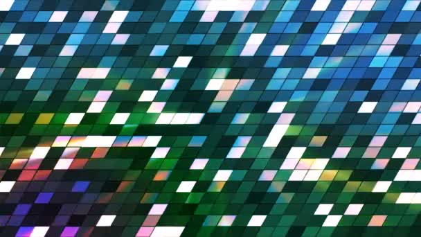 Vysílat blikající kosodélník Hi-Tech čtverců, více barev, abstraktní, Loopable, 4k — Stock video