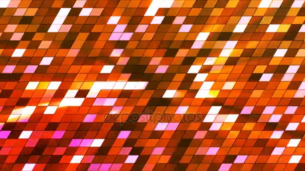 Vysílat blikající kosodélník Hi-Tech čtverců, oranžová, abstraktní, Loopable, 4k — Stock video