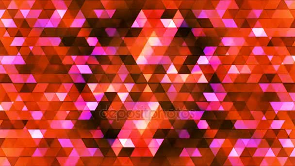 Broadcast Twinkling Polygon Hi-Tech Triangles, Red, Abstract, Loopable, 4K — Stock Video