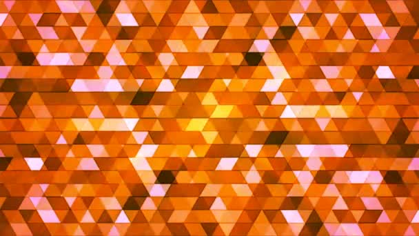 Funkelnde Polygon-Hi-Tech-Dreiecke, orange, abstrakt, loopable, 4k — Stockvideo