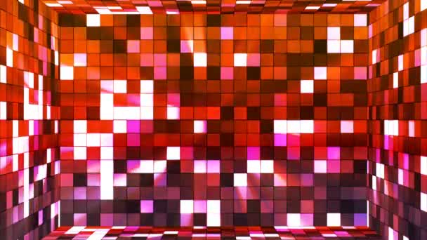 Transmissão Twinkling Hi-Tech Squares Quarto, Vermelho, Abstrato, Loopable, 4K — Vídeo de Stock