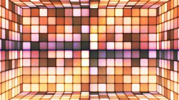 Broadcast Twinkling Hi-Tech Cubes Room, marrón, abstracto, Loopable, 4K — Vídeos de Stock