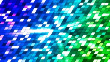 Pırıltı eğik yüksek teknoloji kareler, çok renkli, Abstract, Loopable, 4 k yayın