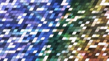 Pırıltı eğik yüksek teknoloji kareler, çok renkli, Abstract, Loopable, 4 k yayın