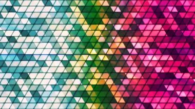 Kübik yüksek teknoloji üçgenler, çok renkli, Abstract, Loopable, 4 k pırıltı yayın