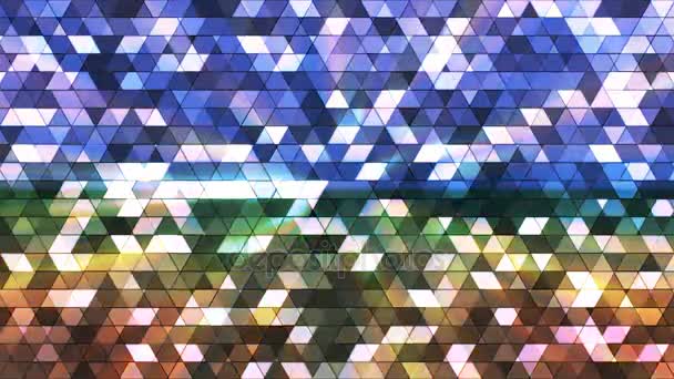 Triangles de haute technologie quadrillés, multicolores, abstraits, boucle, 4K — Video