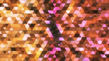 Pırıltı çokgen yüksek teknoloji üçgenler, kahverengi, soyut, Loopable, 4 k yayın