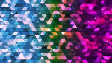 Pırıltı çokgen yüksek teknoloji üçgenler, çok renkli, Abstract, Loopable, 4 k yayın