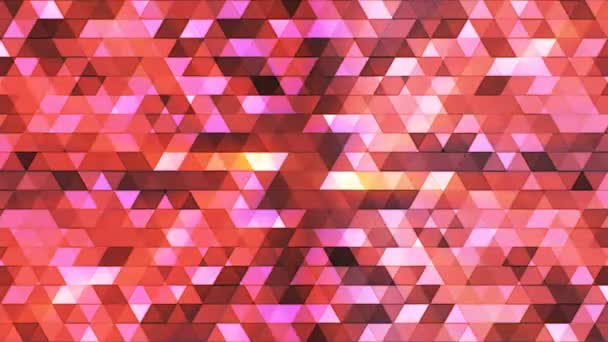 Broadcast Twinkling Polygon Hi-Tech Triangles, Red, Abstract, Loopable, 4K — Stock Video