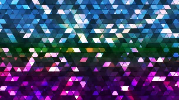 Triangles de haute technologie quadrillés, multicolores, abstraits, boucle, 4K — Video