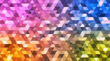 Pırıltı çokgen yüksek teknoloji üçgenler, çok renkli, Abstract, Loopable, 4 k yayın