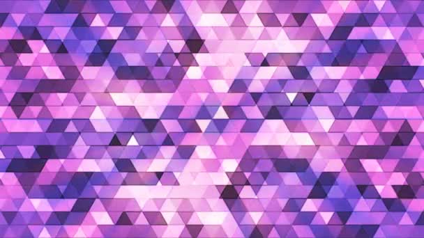 Vysílaný mnohoúhelník Hi-Tech trojúhelníků, fialová fialová, abstraktní, Smyklič, 4k — Stock video