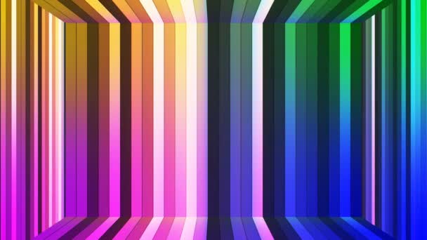 Salle verticale de barres de haute technologie de scintillement de diffusion, multicolore, abstrait, boucle, 4K — Video