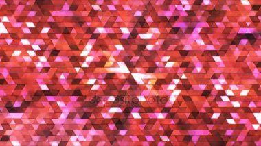 Pırıltı çokgen yüksek teknoloji üçgenler, kırmızı, soyut, Loopable, 4 k yayın