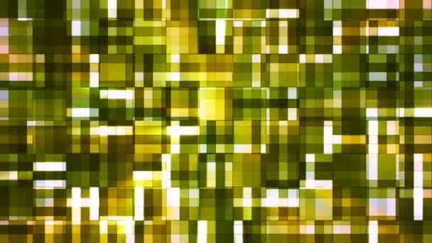 Broadcast Twinkling Squared Hi-Tech Blocks, Green, Abstract, Loopable, 4K — Stock Video