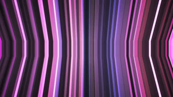Broadcast Twinkling Vertical Bent Tech Strips Purple Abstract Loopablle — Vídeo de Stock