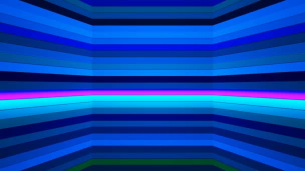 Uitzending Twinkling Horizontale Tech Balken Blauw Abstract Loopbare — Stockvideo