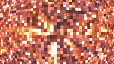 Yayın: Twinkling Hi-Tech Squares Globe, Golden Orange, Abstract, Loopable, 4k