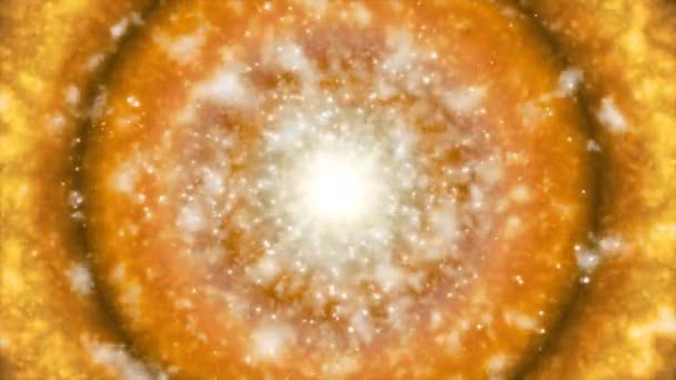 Broadcast Tech Firey Celestial Body Orange Golden Space Loopable — Vídeo de Stock