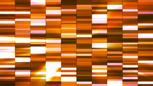 Twinkelend Horizontaal Small Squared Tech Bars Oranje Goud Abstract Loop — Stockvideo