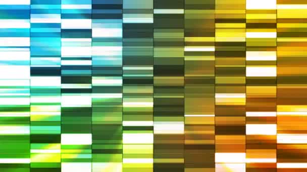 Blinkande Horisontella Små Fyrkantiga Högteknologiska Barer Multi Color Abstract Loop — Stockvideo