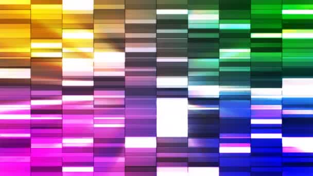 Blinkande Horisontella Små Fyrkantiga Högteknologiska Barer Multi Color Abstract Loop — Stockvideo