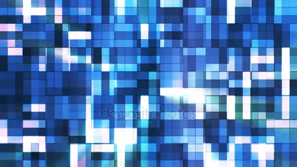 Broadcast Twinkling Squared Tech Blocks Blue Cyan Abstract Loopable — Vídeo de Stock