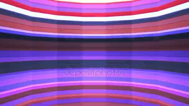 Broadcast Twinkling Horizontal Tech Bars Shaft Magenta Purple Abstract Loop — Stock Video