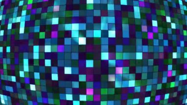 Yayın: Twinkling Hi-Tech Squares Globe, Turkuaz, Abstract, Loopable, 4k