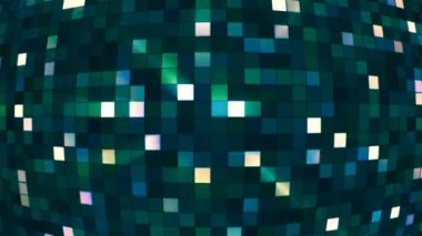 Yayın: Hi-Tech Squares Globe, Green Blue, Abstract, Loopable, 4k